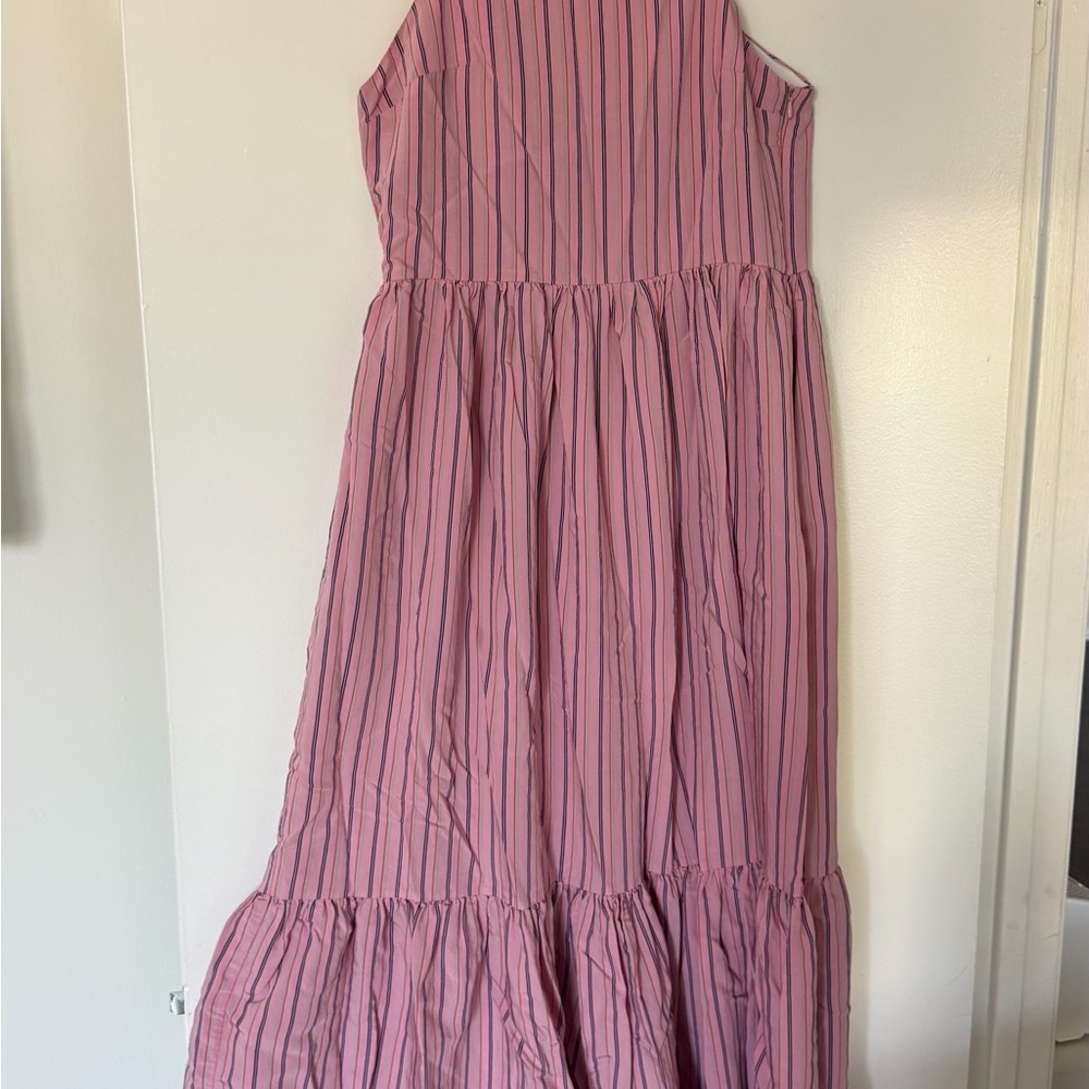 Zara Pink and Purple Striped Maxi Dress